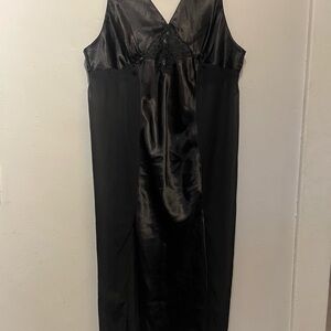 Black Satin Slip Dress